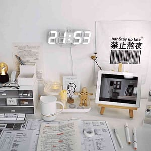 3D LED Digital Alarm Clock | Modern Wall & Table Clock with Calendar & Thermometer