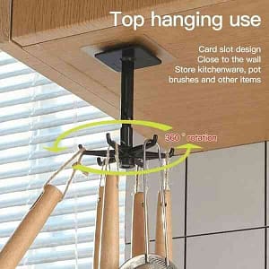 Rotating Spoon Holder Stand | 360-Degree Rotating Kitchen Hook Tool